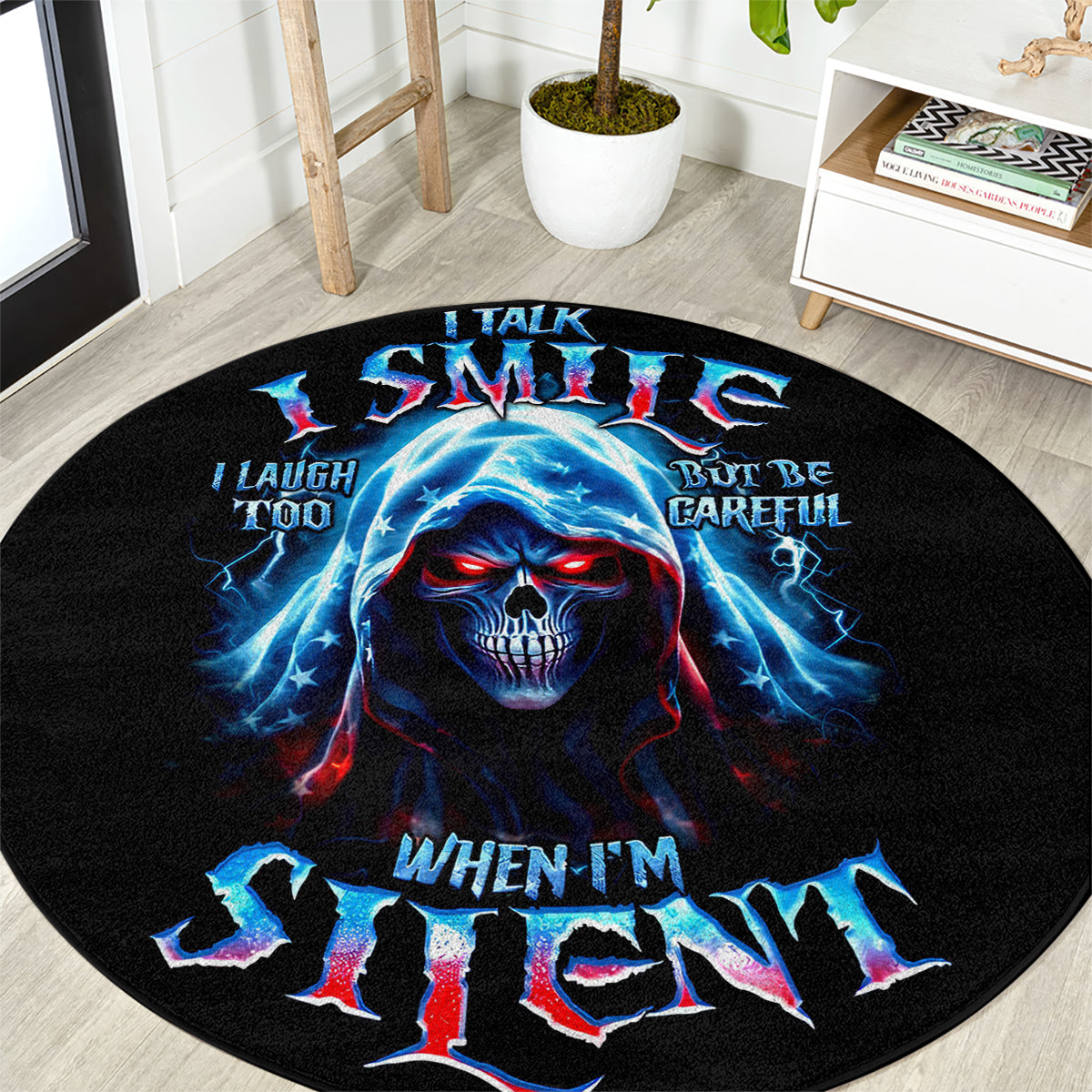 american-skull-round-carpet-i-talk-i-smile-but-be-carefull-when-i-silent