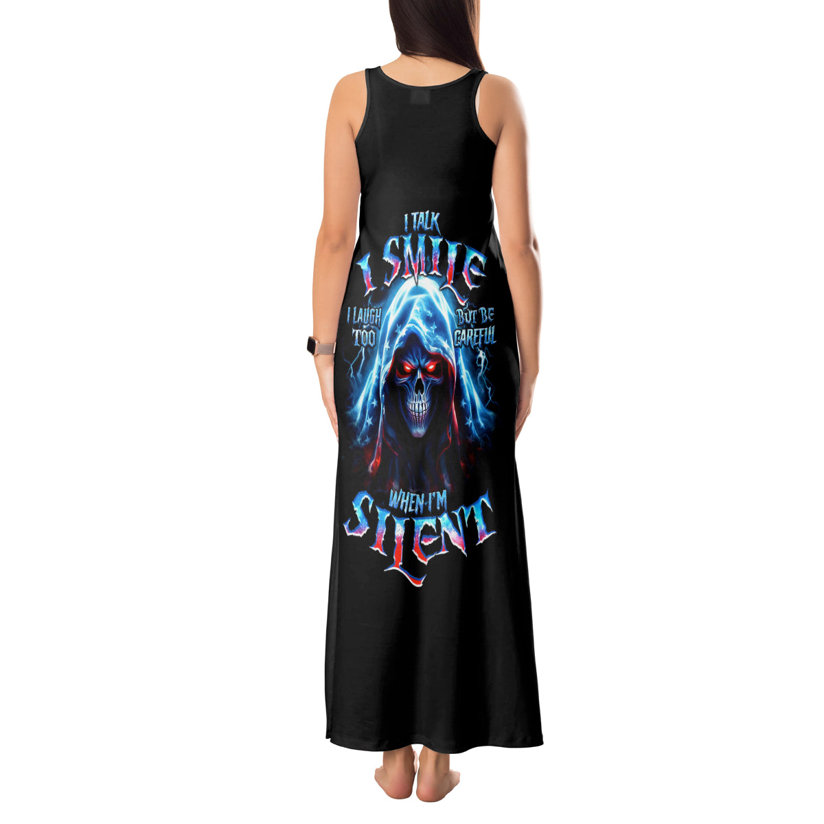 Girl Skull Tank Maxi Dress Don't Try To Figured Me Out I Special Kind - Wonder Print Shop