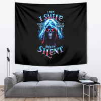 American Skull Tapestry I Talk I Smile But Be Carefull When I Silent - Wonder Print Shop