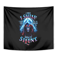 American Skull Tapestry I Talk I Smile But Be Carefull When I Silent - Wonder Print Shop