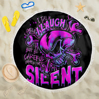 Graffiti Skull Beach Blanket I Talk I Smile But Be Carefull When I Silent - Wonder Print Shop