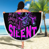 Graffiti Skull Beach Blanket I Talk I Smile But Be Carefull When I Silent - Wonder Print Shop