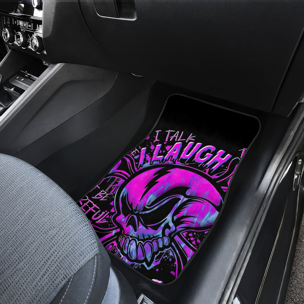 Graffiti Skull Car Mats I Talk I Smile But Be Carefull When I Silent - Wonder Print Shop