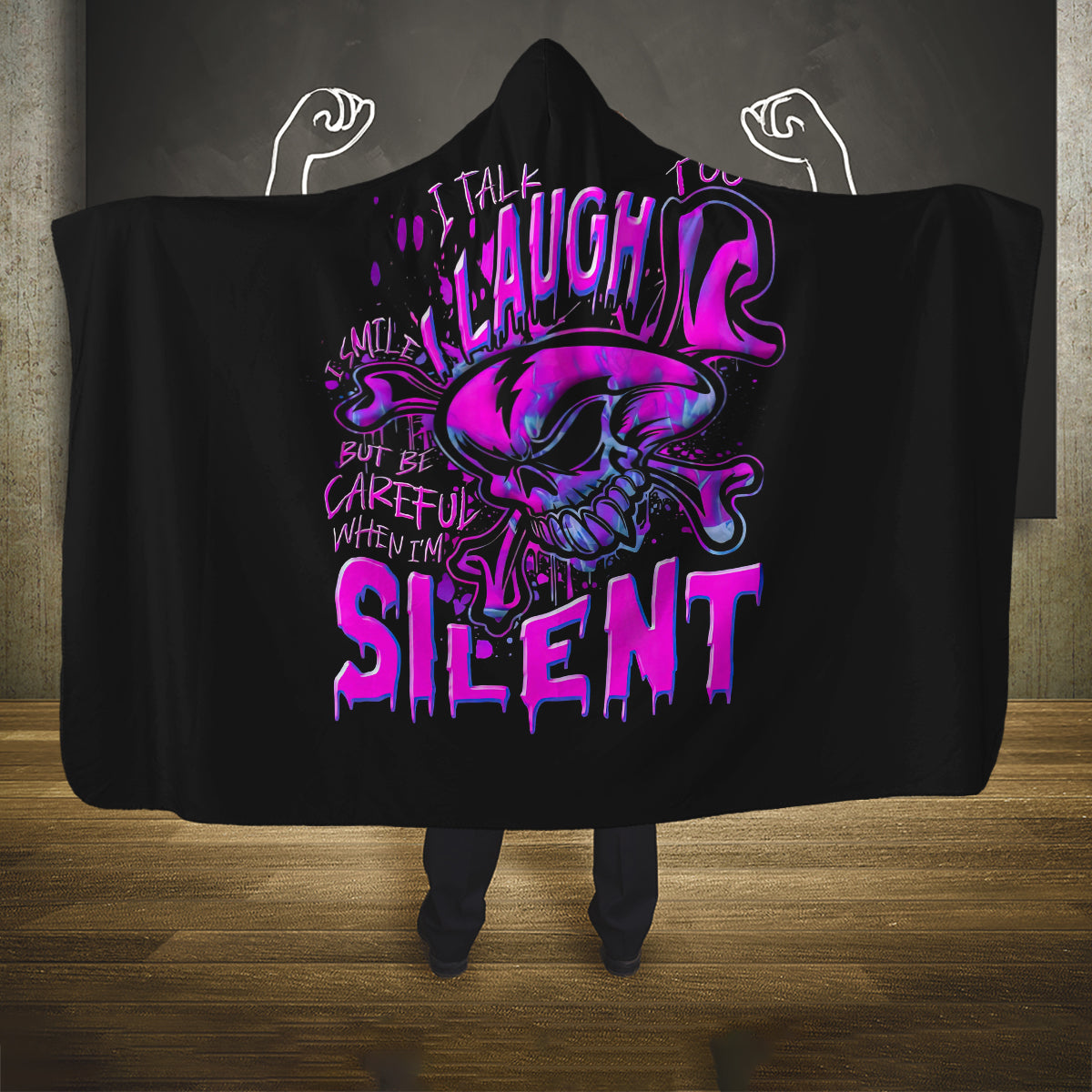 graffiti-skull-hooded-blanket-i-talk-i-smile-but-be-carefull-when-i-silent
