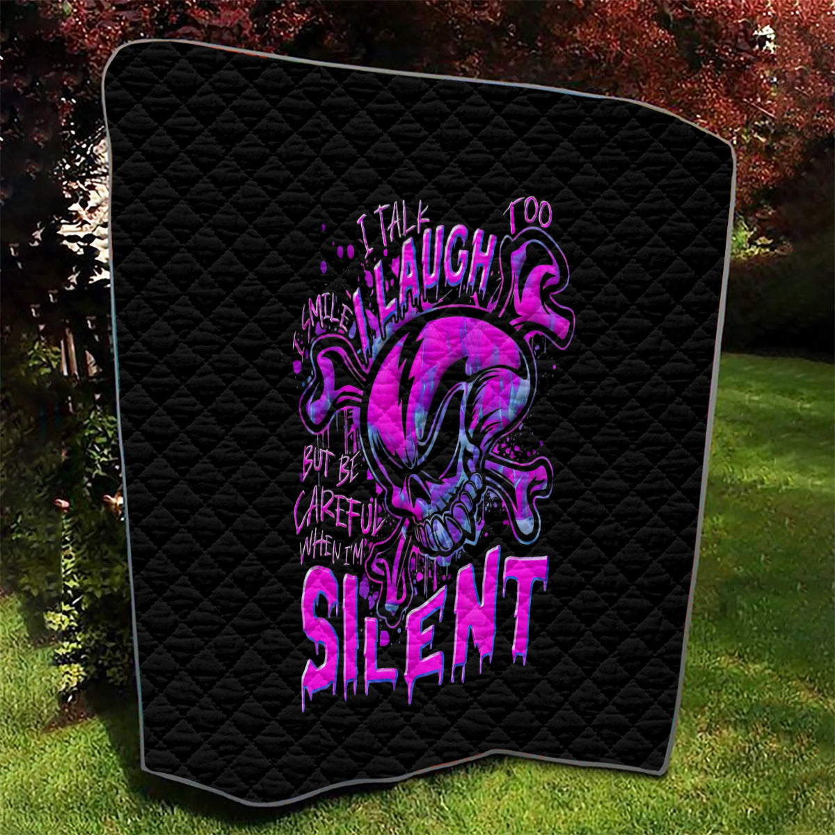 Graffiti Skull Quilt I Talk I Smile But Be Carefull When I Silent - Wonder Print Shop