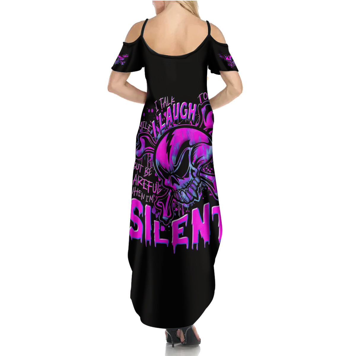 Girl Skull Summer Maxi Dress I Sweet Girl Full Of Crazy - Wonder Print Shop