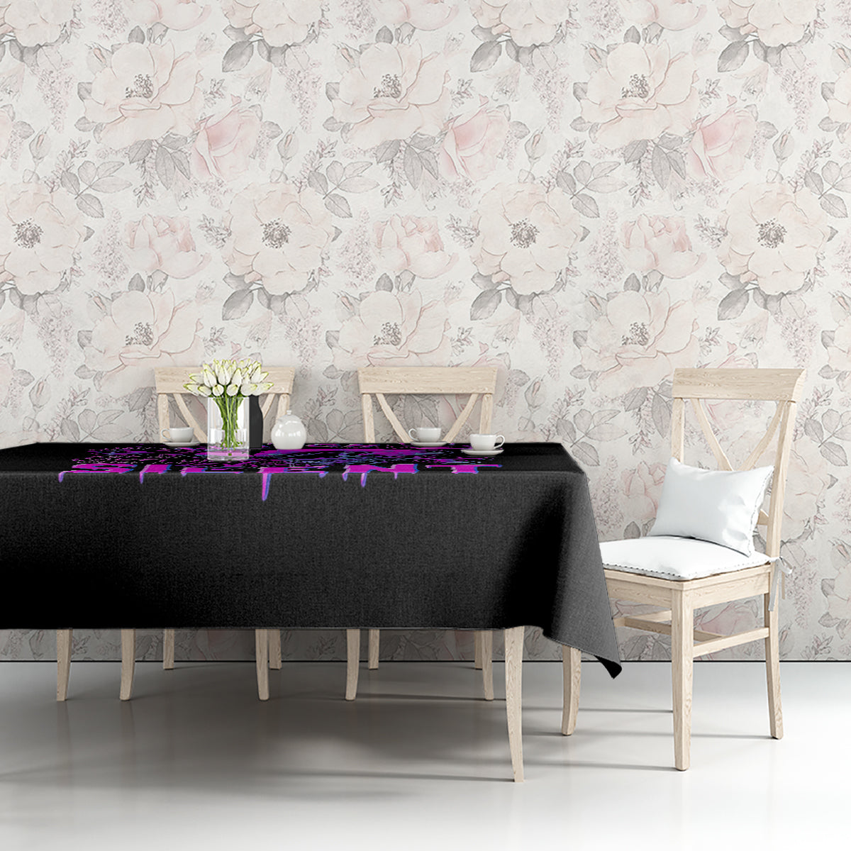 Graffiti Skull Tablecloth I Talk I Smile But Be Carefull When I Silent - Wonder Print Shop
