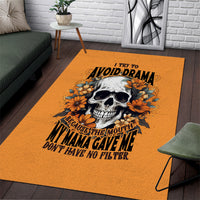 Flower Skull Area Rug I Try To Avoid Drama - Wonder Print Shop