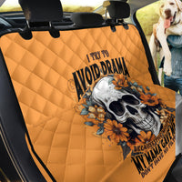 Flower Skull Back Car Seat Cover I Try To Avoid Drama - Wonder Print Shop