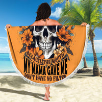 Flower Skull Beach Blanket I Try To Avoid Drama - Wonder Print Shop