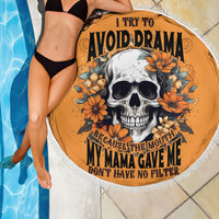 Flower Skull Beach Blanket I Try To Avoid Drama - Wonder Print Shop