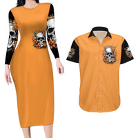 Flower Skull Couples Matching Long Sleeve Bodycon Dress and Hawaiian Shirt I Try To Avoid Drama - Wonder Print Shop