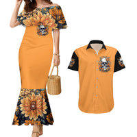 Flower Skull Couples Matching Mermaid Dress and Hawaiian Shirt I Try To Avoid Drama - Wonder Print Shop
