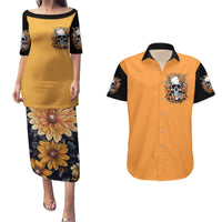 Flower Skull Couples Matching Puletasi Dress and Hawaiian Shirt I Try To Avoid Drama - Wonder Print Shop