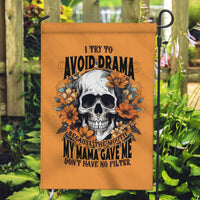 Flower Skull Garden Flag I Try To Avoid Drama - Wonder Print Shop