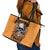 Flower Skull Leather Tote Bag I Try To Avoid Drama - Wonder Print Shop