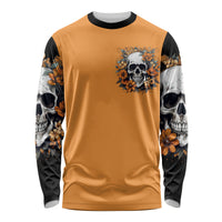 Flower Skull Long Sleeve Shirt I Try To Avoid Drama - Wonder Print Shop