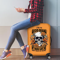 Flower Skull Luggage Cover I Try To Avoid Drama - Wonder Print Shop