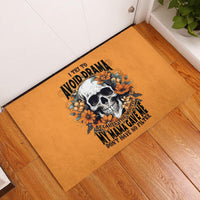 Flower Skull Rubber Doormat I Try To Avoid Drama - Wonder Print Shop