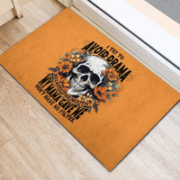 Flower Skull Rubber Doormat I Try To Avoid Drama - Wonder Print Shop