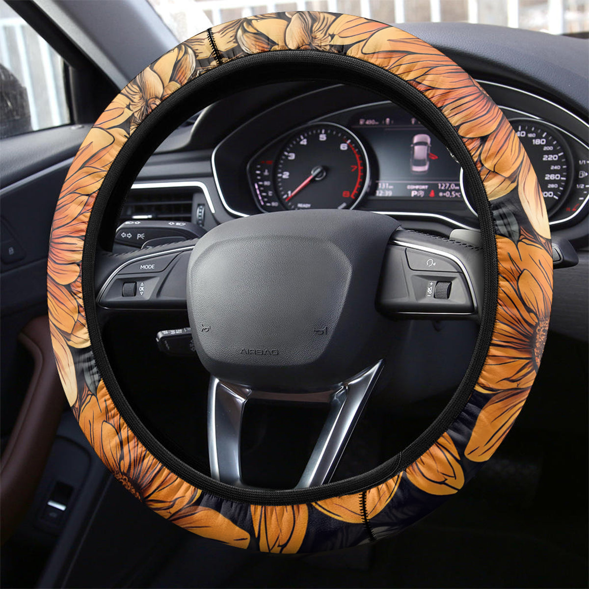 Flower Skull Steering Wheel Cover I Try To Avoid Drama - Wonder Print Shop