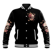 Flower Skull Baseball Jacket Iam A Sweet Girl Full Of Crazy - Wonder Print Shop