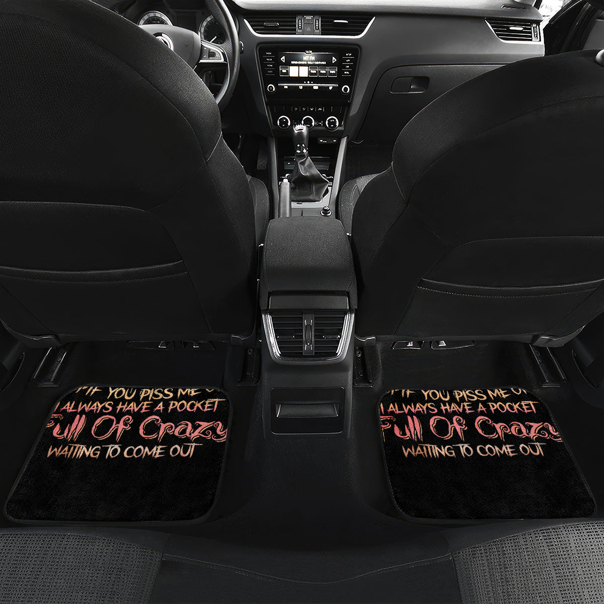 Flower Skull Car Mats Iam A Sweet Girl Full Of Crazy - Wonder Print Shop