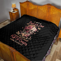 Flower Skull Quilt Iam A Sweet Girl Full Of Crazy - Wonder Print Shop