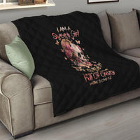 Flower Skull Quilt Iam A Sweet Girl Full Of Crazy - Wonder Print Shop