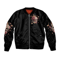Graffiti Skull Sleeve Zip Bomber Jacket I Talk I Smile But Be Carefull When I Silent - Wonder Print Shop