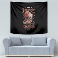 Flower Skull Tapestry Iam A Sweet Girl Full Of Crazy - Wonder Print Shop