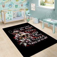Blood Skull Area Rug I Hold A Angel And Crazy Lady It Your Choice - Wonder Print Shop