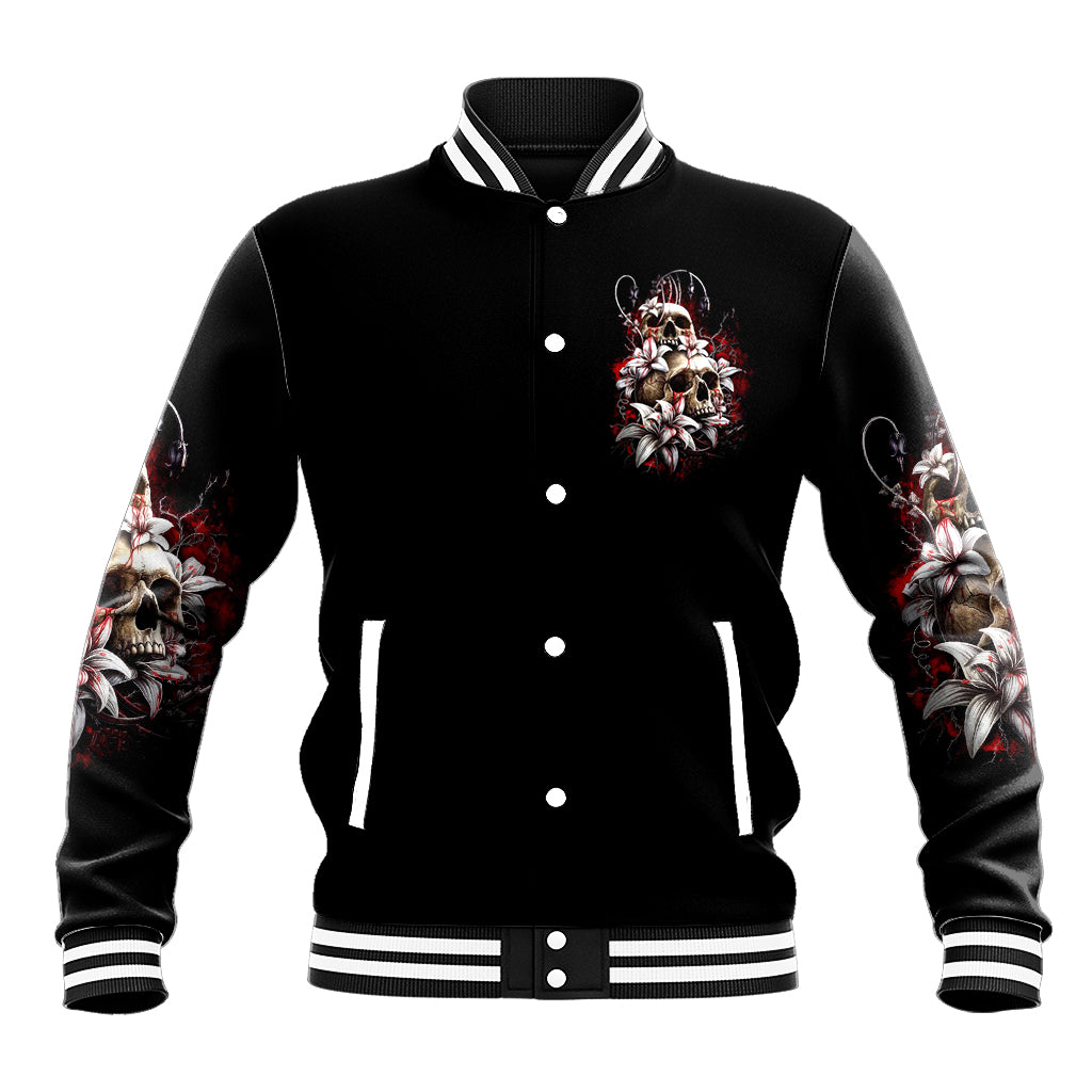 Blood Skull Baseball Jacket I Hold A Angel And Crazy Lady It Your Choice - Wonder Print Shop