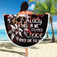 Blood Skull Beach Blanket I Hold A Angel And Crazy Lady It Your Choice - Wonder Print Shop