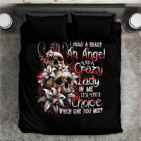 Blood Skull Bedding Set I Hold A Angel And Crazy Lady It Your Choice - Wonder Print Shop