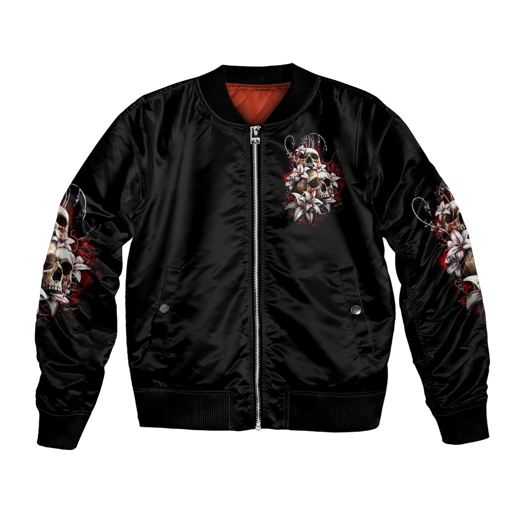 Blood Skull Bomber Jacket I Hold A Angel And Crazy Lady It Your Choice - Wonder Print Shop