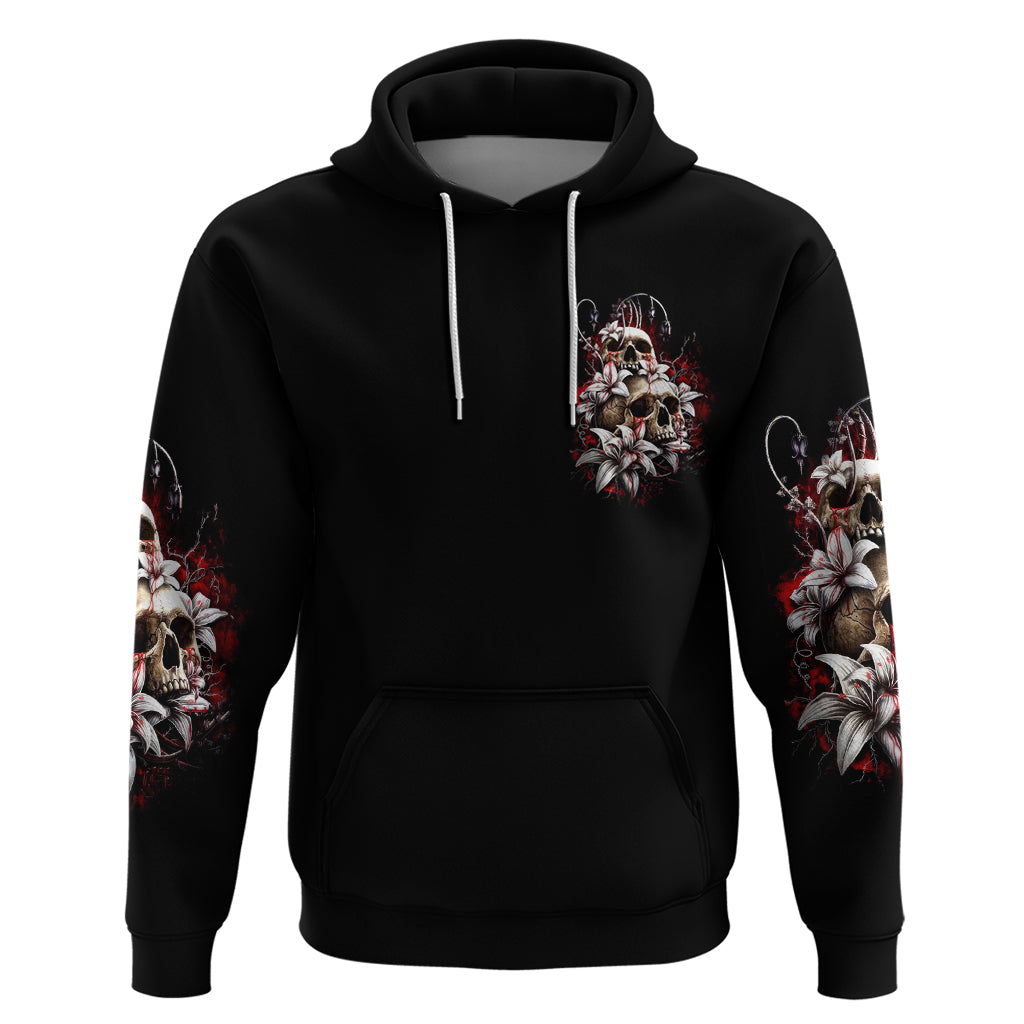 Blood Skull Hoodie I Hold A Angel And Crazy Lady It Your Choice - Wonder Print Shop