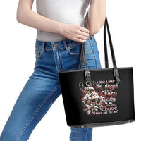 Blood Skull Leather Tote Bag I Hold A Angel And Crazy Lady It Your Choice - Wonder Print Shop