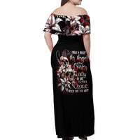 Moon Skull Off Shoulder Maxi Dress Hello Darkness My Old Friend Moon - Wonder Print Shop