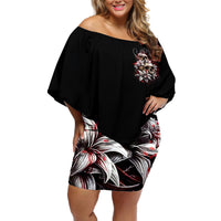 Moon Skull Off Shoulder Short Dress Hello Darkness My Old Friend Moon - Wonder Print Shop