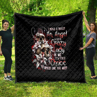 Blood Skull Quilt I Hold A Angel And Crazy Lady It Your Choice - Wonder Print Shop