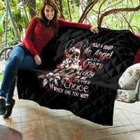 Blood Skull Quilt I Hold A Angel And Crazy Lady It Your Choice - Wonder Print Shop