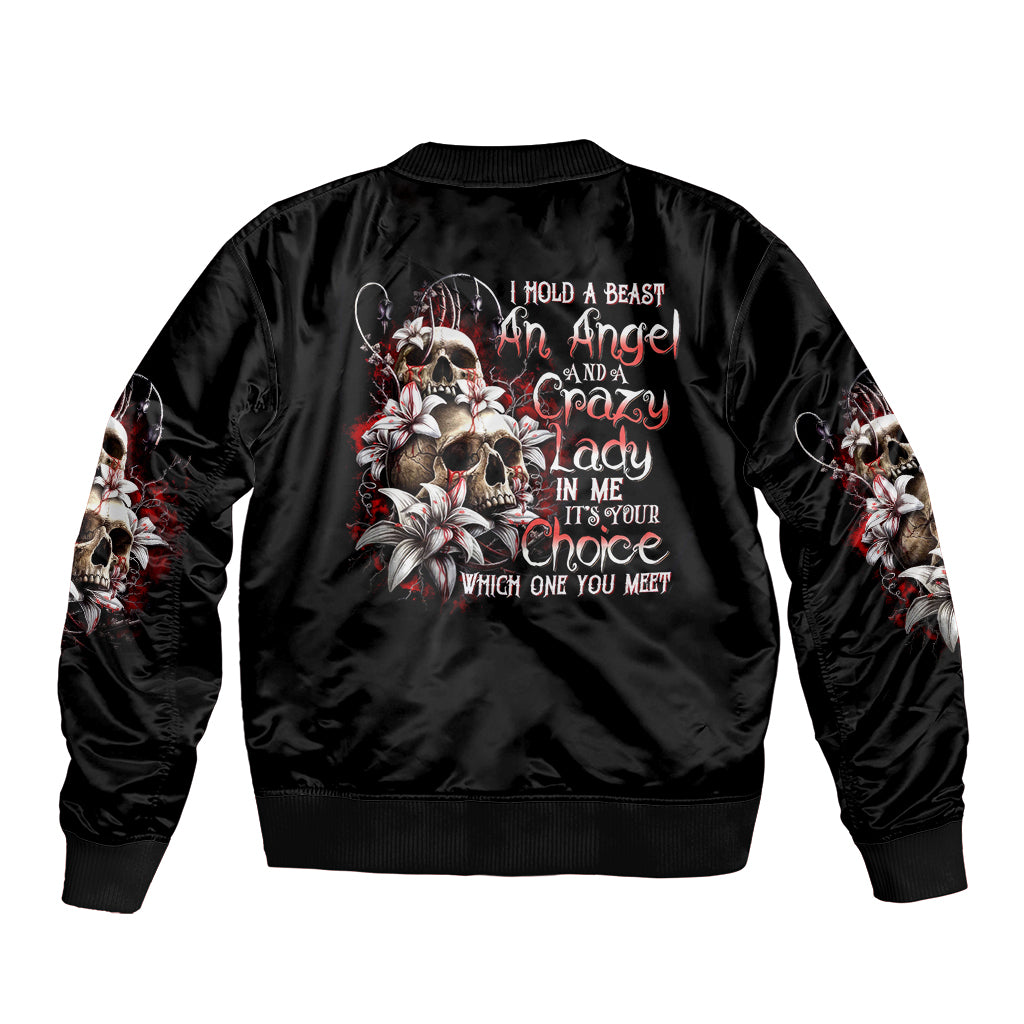Moon Skull Sleeve Zip Bomber Jacket Hello Darkness My Old Friend Moon - Wonder Print Shop
