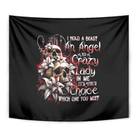 Blood Skull Tapestry I Hold A Angel And Crazy Lady It Your Choice - Wonder Print Shop