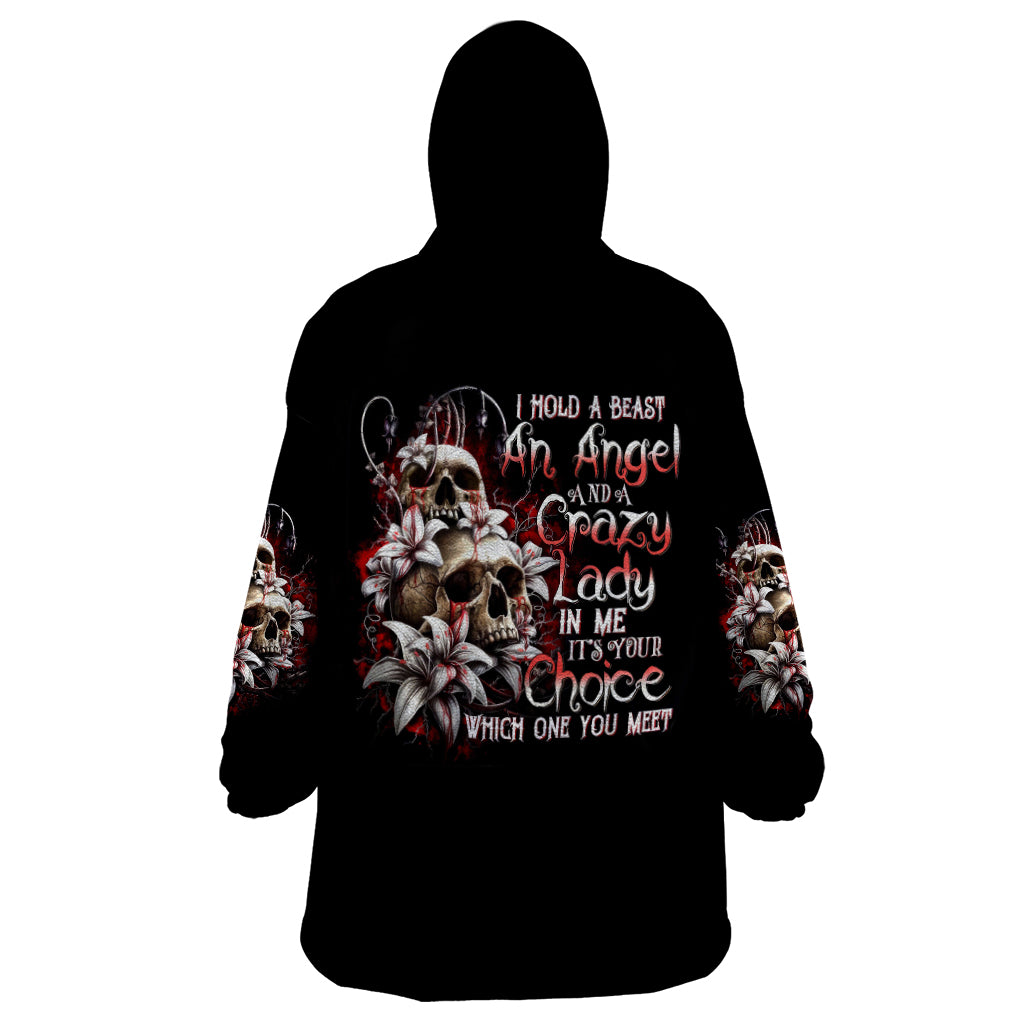 Moon Skull Wearable Blanket Hoodie Hello Darkness My Old Friend Moon - Wonder Print Shop