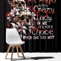 Blood Skull Window Curtain I Hold A Angel And Crazy Lady It Your Choice - Wonder Print Shop