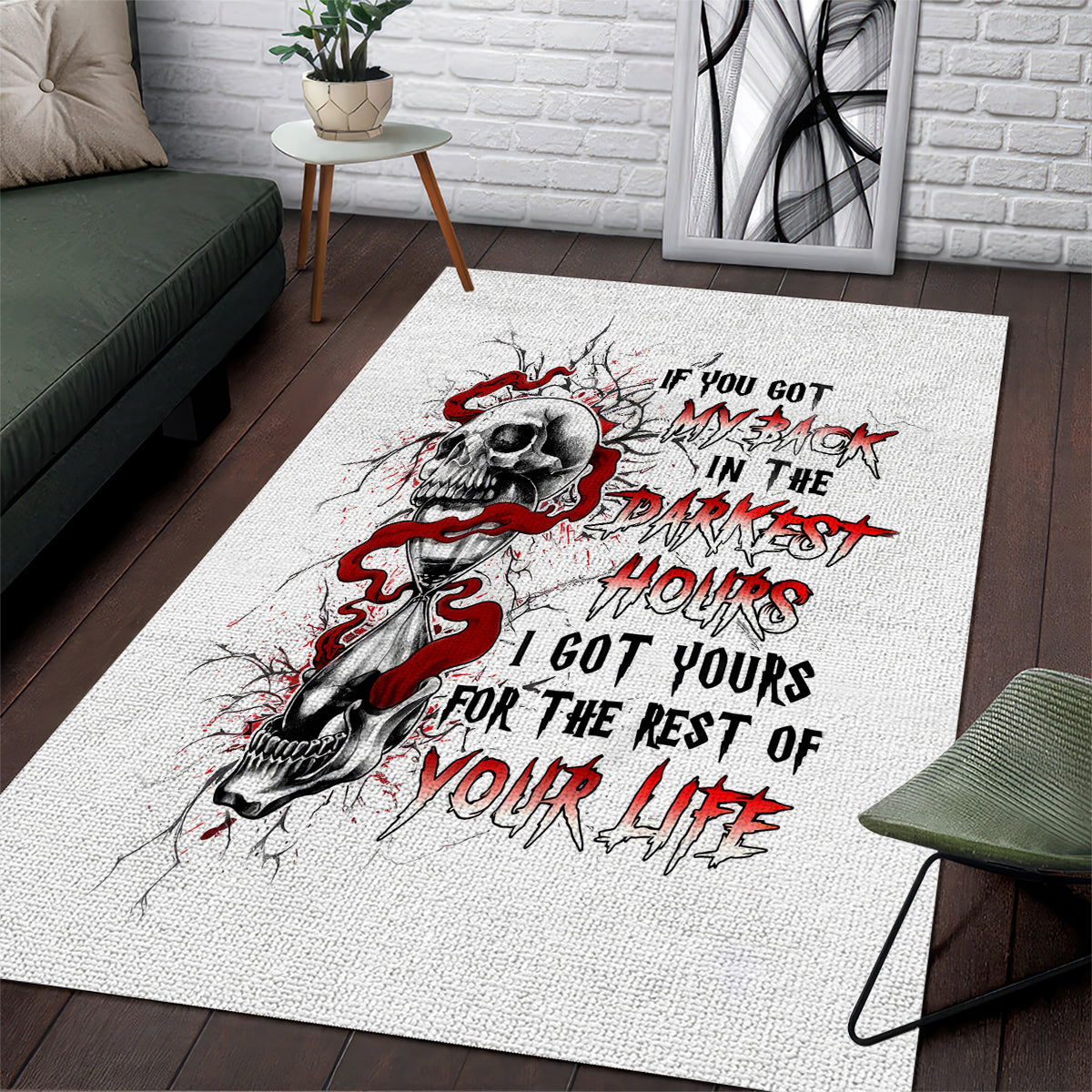 Blood Skull Area Rug You Got My Back I Got Your Rest Of Your Life - Wonder Print Shop