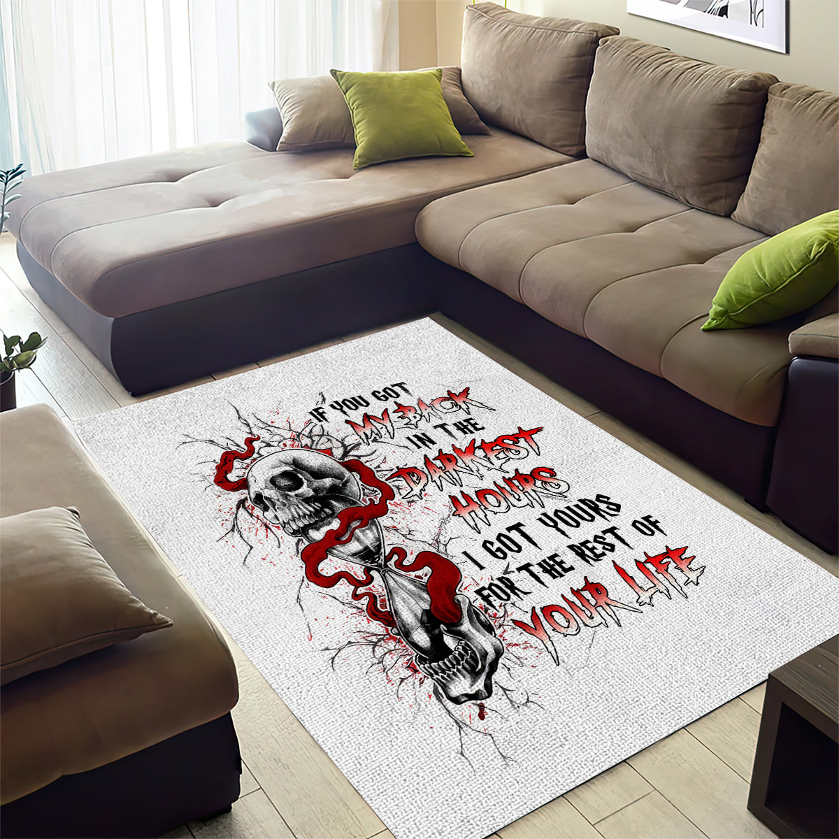 Blood Skull Area Rug You Got My Back I Got Your Rest Of Your Life - Wonder Print Shop