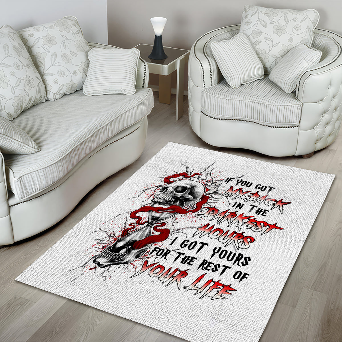 Blood Skull Area Rug You Got My Back I Got Your Rest Of Your Life - Wonder Print Shop