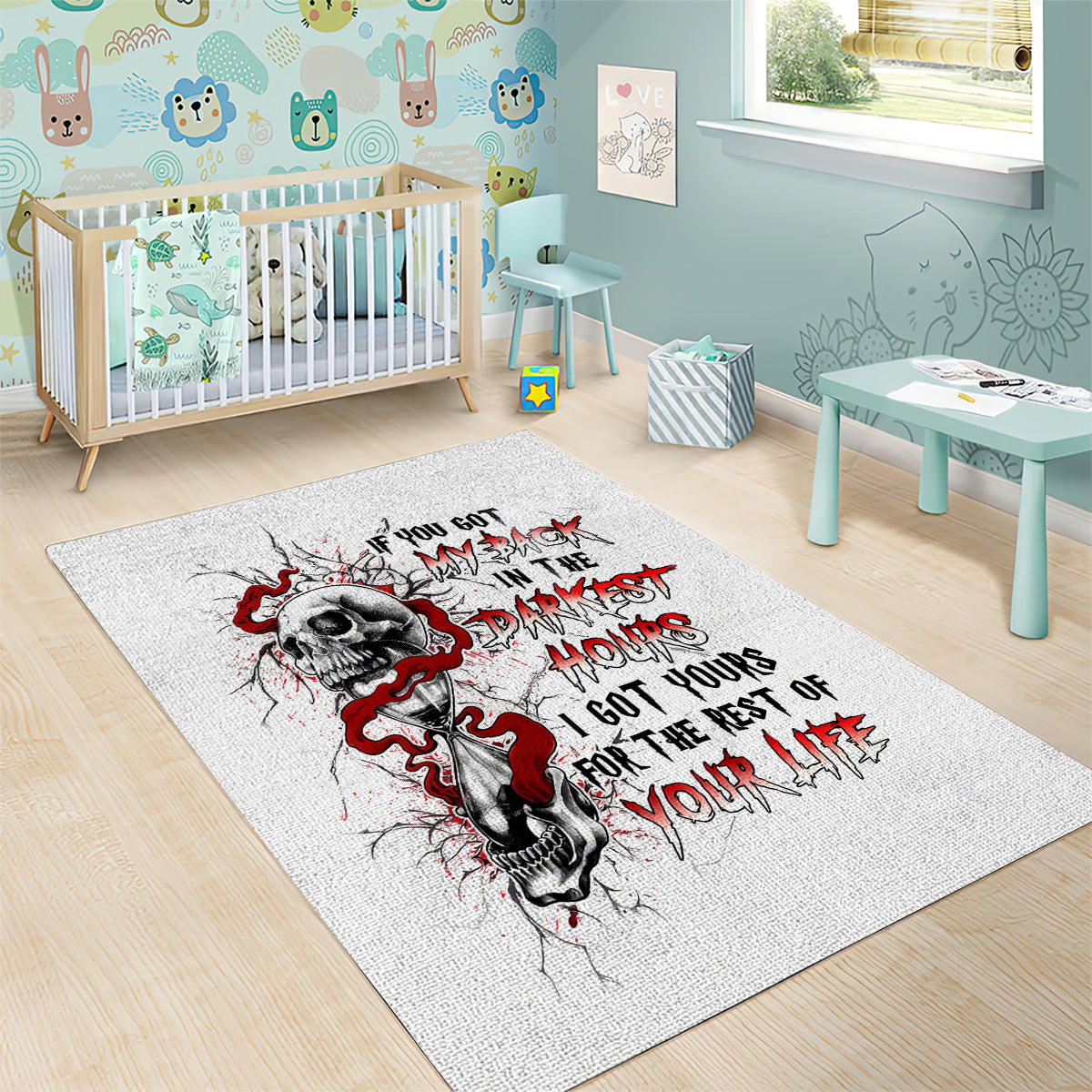 Blood Skull Area Rug You Got My Back I Got Your Rest Of Your Life - Wonder Print Shop